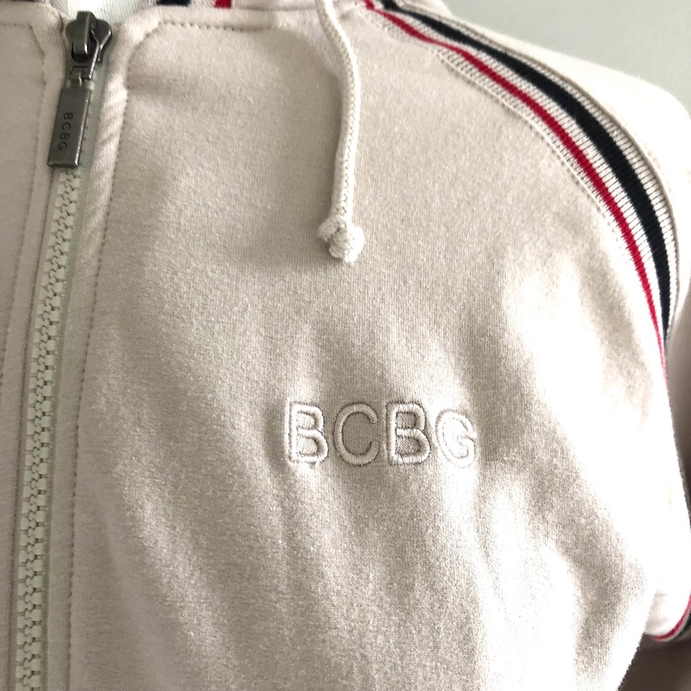 BCBG Sport Stripe Hoodie Large NWT - Picture 2 of 14